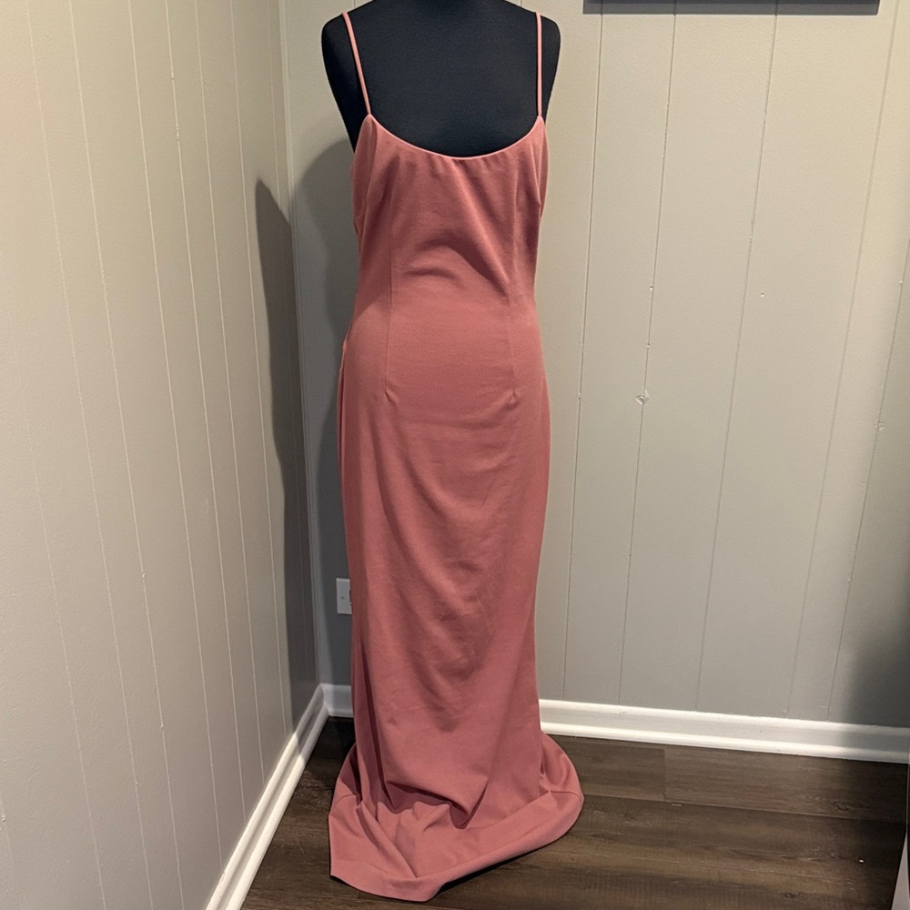 B21 Katie May 1 Spaghetti Strap Minimalist Open Back Wedding Pink Maxi Dress